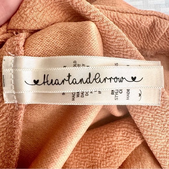 Heart and Arrow Rust Suspender Dress Girls 5 Ruffle Hem Textured Fall Outfit - Picture 2 of 9